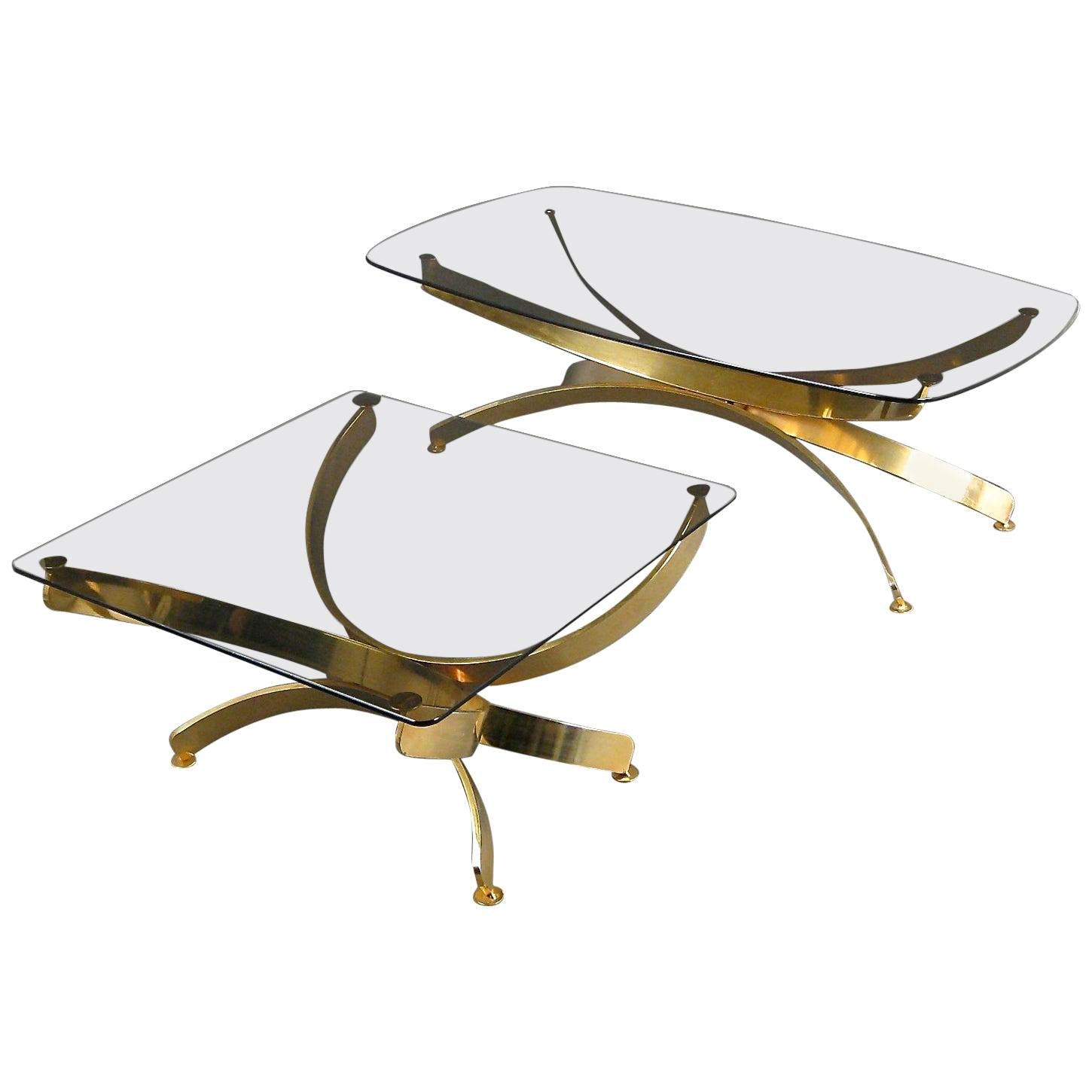 Pair of Glass Coffee Tables in the Style of Maria Pergay