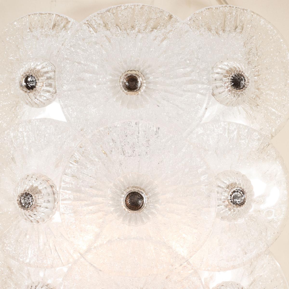 Italian Pair of Glass Disk Sconces