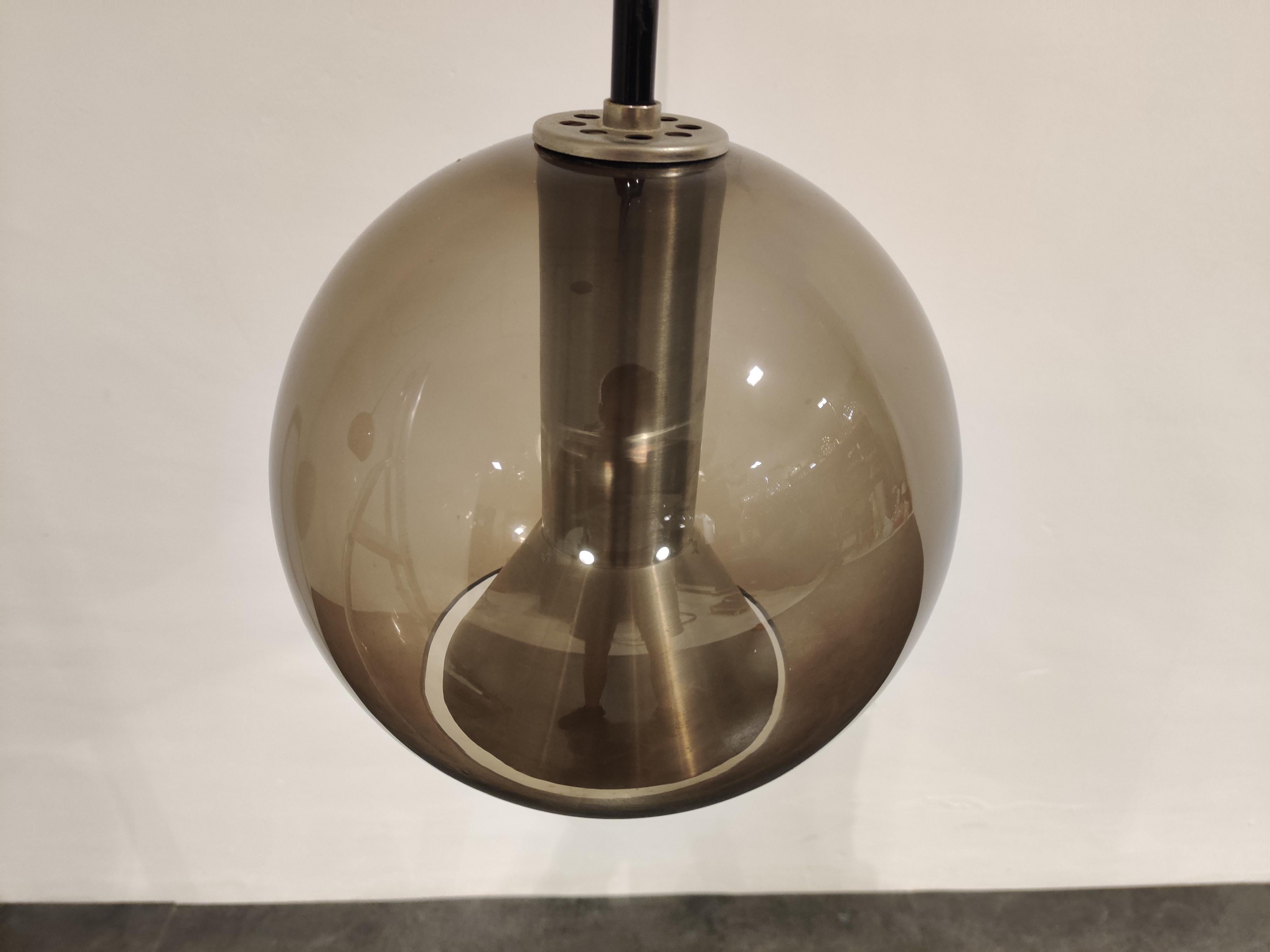 Pair of Glass Globe Pendant Lights by Frank Ligtelijn for Raam, 1960s 2