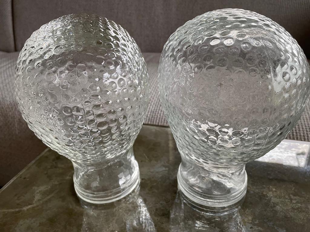 Mid-Century Modern Pair of glass hat heads For Sale