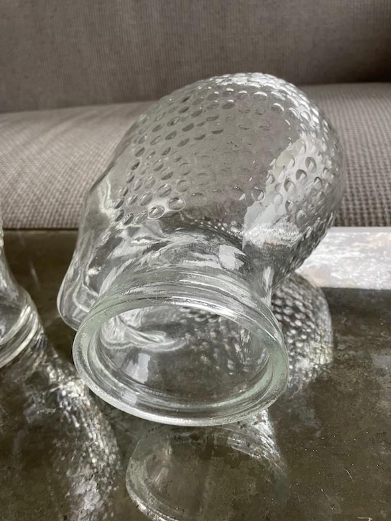 European Pair of glass hat heads For Sale