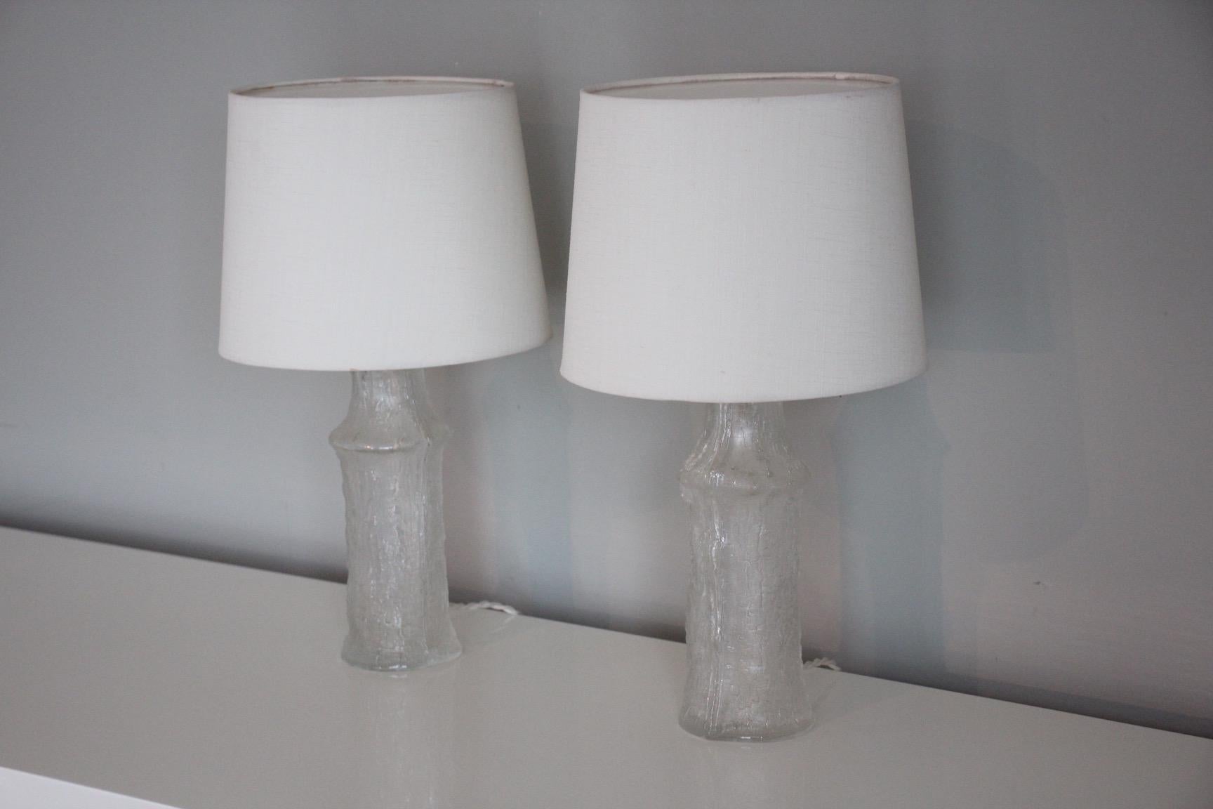 Pair of Glass Lamps by Timo Sarpaneva In Good Condition In Dallas, TX