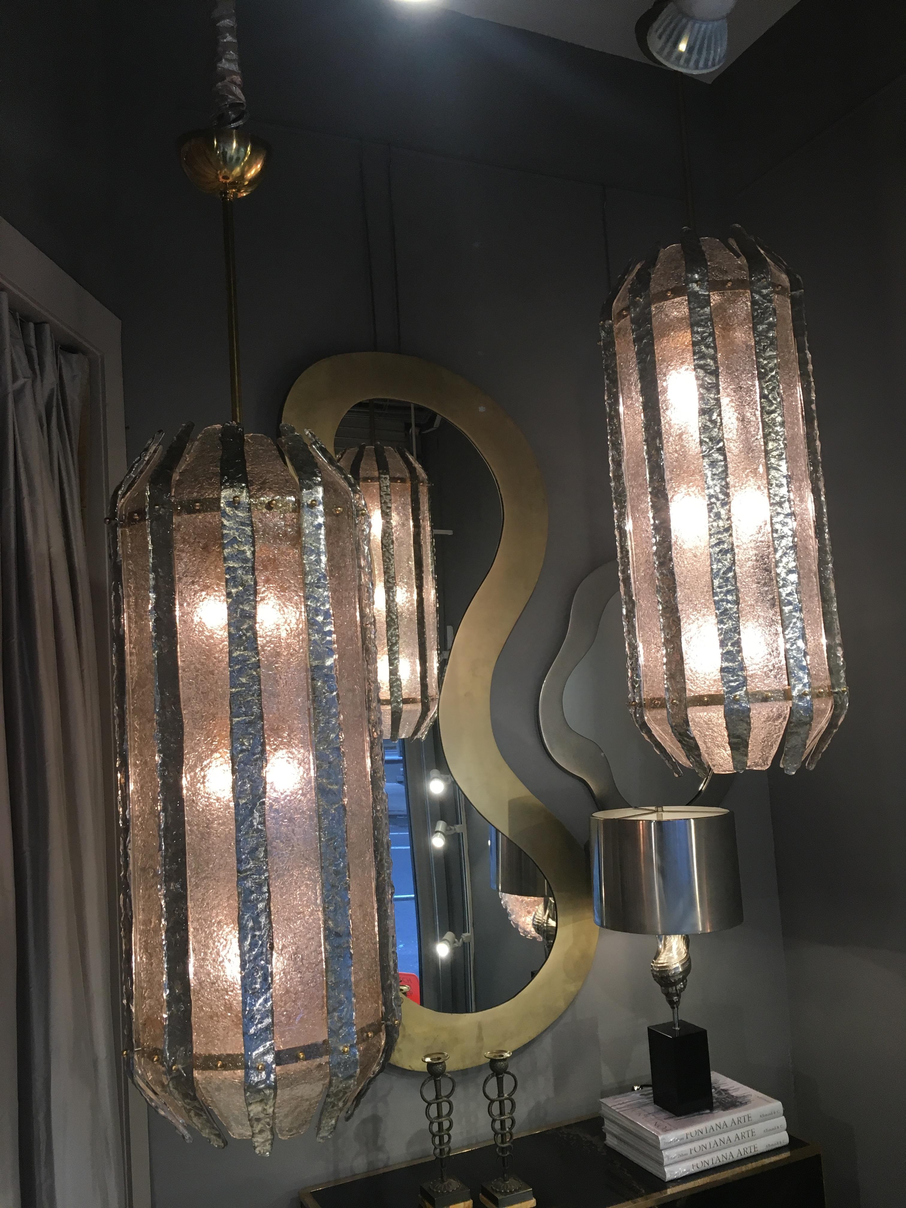 Contemporary Pair of Glass Lanterns, Italy, 2018