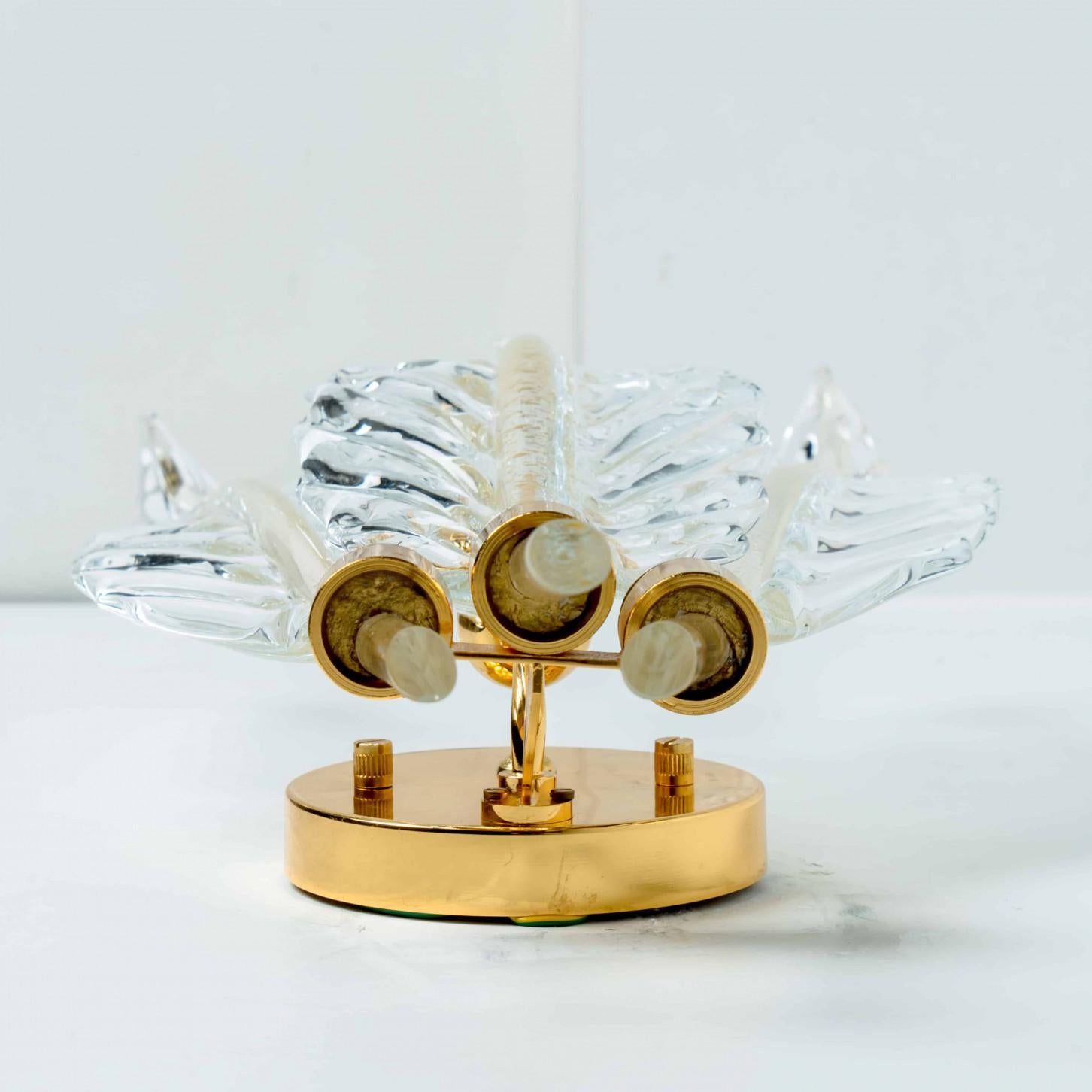 Pareja de apliques con hojas de cristal Mediados de siglo, estilo Barovier, 1960 en venta 4