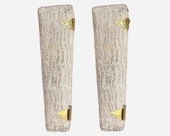 Pair of glass lighting sconces, Editions Maison Arlus, Paris, France, circa 1960