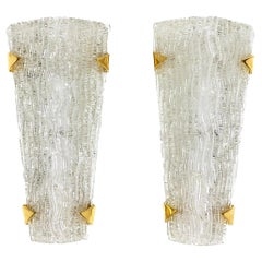 Paire d'appliques en verre, Editions Maison Arlus, Paris, France, vers 1960