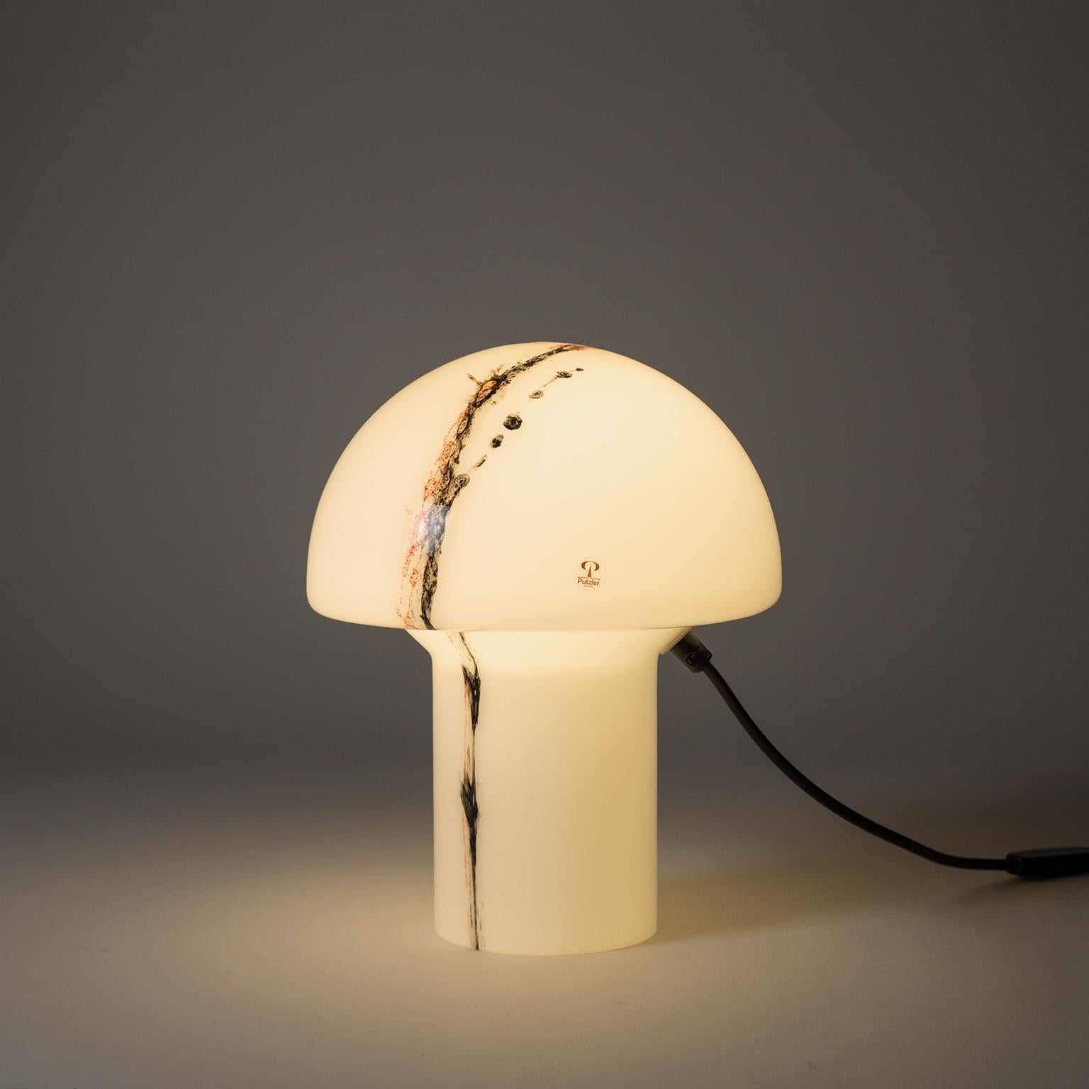 Pair of Glass Mushroom Table Lamps, 1970s 6