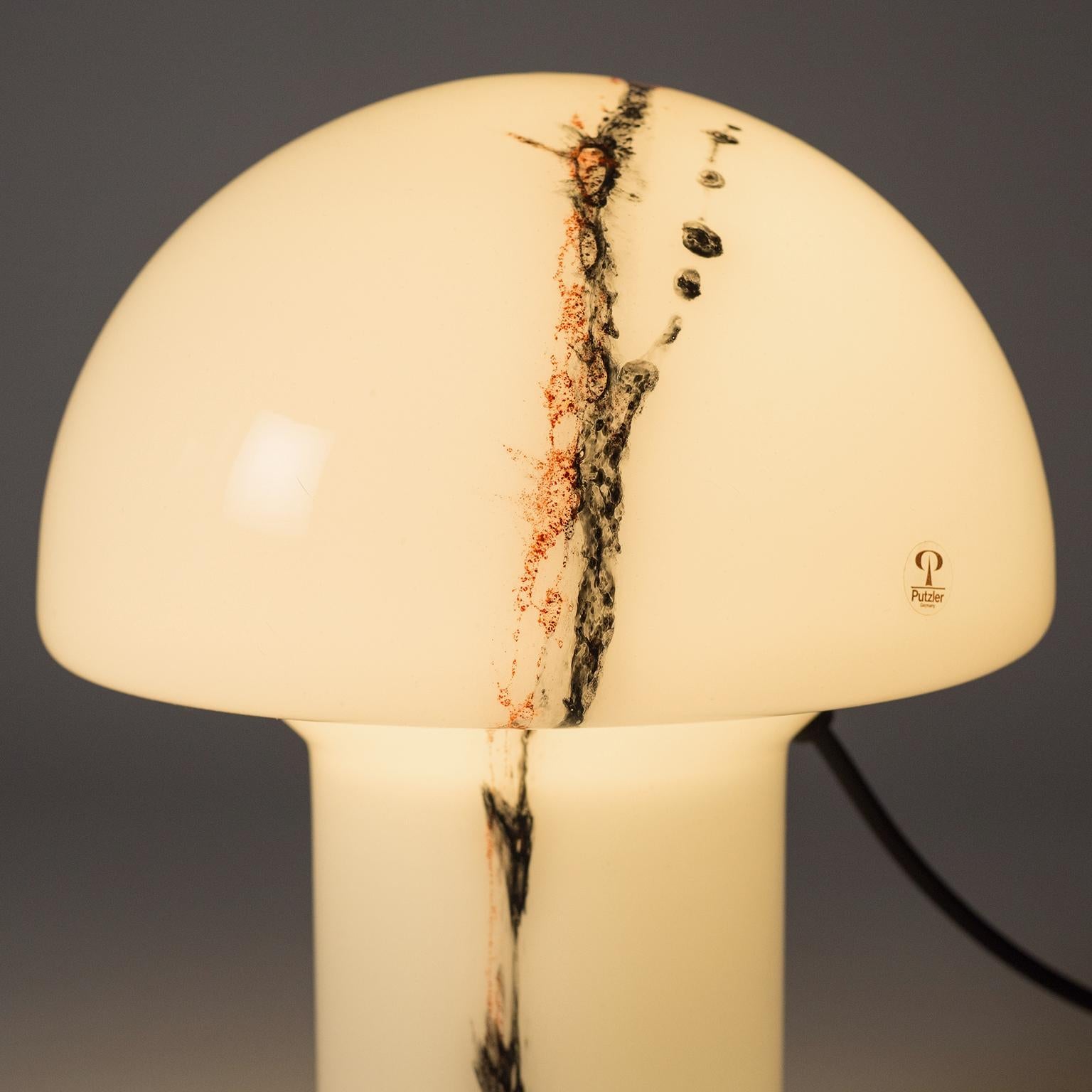 Pair of Glass Mushroom Table Lamps, 1970s In Good Condition In Vienna, AT