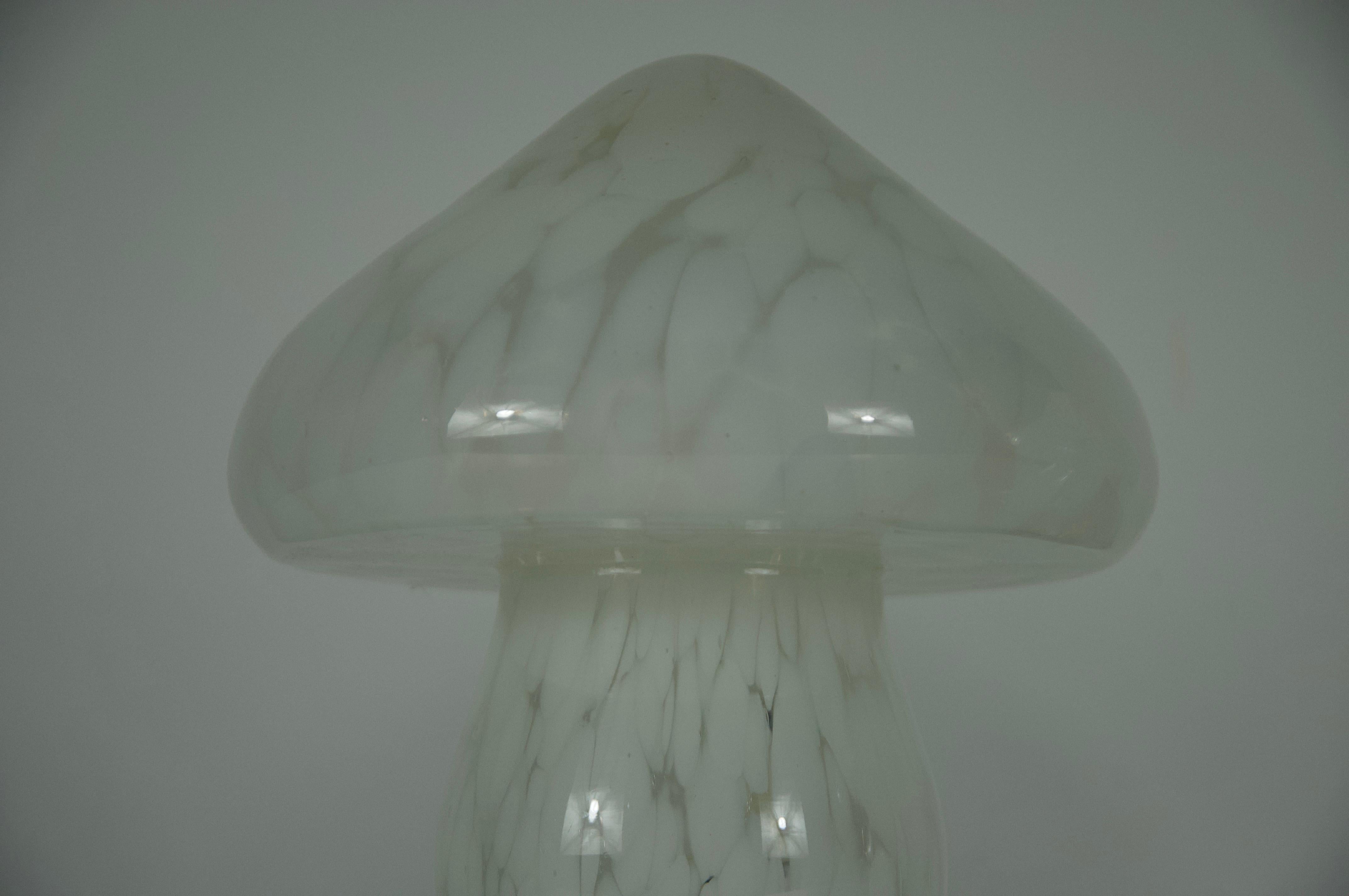 Verre de Murano Pair of Glass Mushroom Table Lamps by Limburg, Germany, 1970s en vente