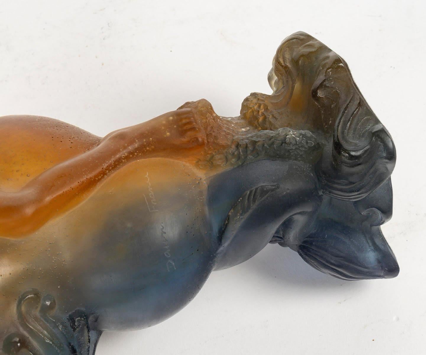 Pair of Glass Paste Jugs by Daum, Art Nouveau Style, 20th Century. In Good Condition In Saint-Ouen, FR