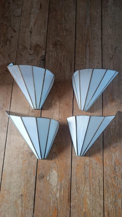 Pair of Glass Paste Wall Sconces - Art Deco Style - 1970s