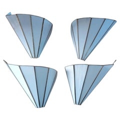 Pair of Glass Paste Wall Sconces - Art Deco Style - 1970s