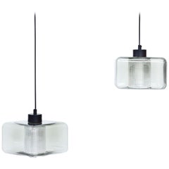 Pair of Glass Pendant Lamps by Carl Fagerlund for Orrefors