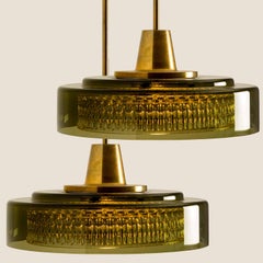 Pair of Glass Pendants by Carl Fagerlund for Orrefors, 1960s