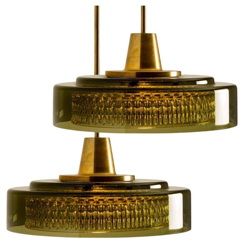 Pair of Glass Pendants by Carl Fagerlund for Orrefors, 1960s