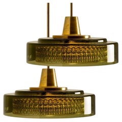 Paire de suspensions en verre de Carl Fagerlund pour Orrefors, années 1960