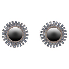 Pair of Glass & Resin "Romain"  style Convex Sunburst Mirrors.