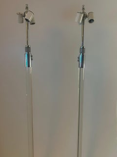 Pair of glass rod floor lamps Stewart Ross James for Hansen Lighting Co. C 1970