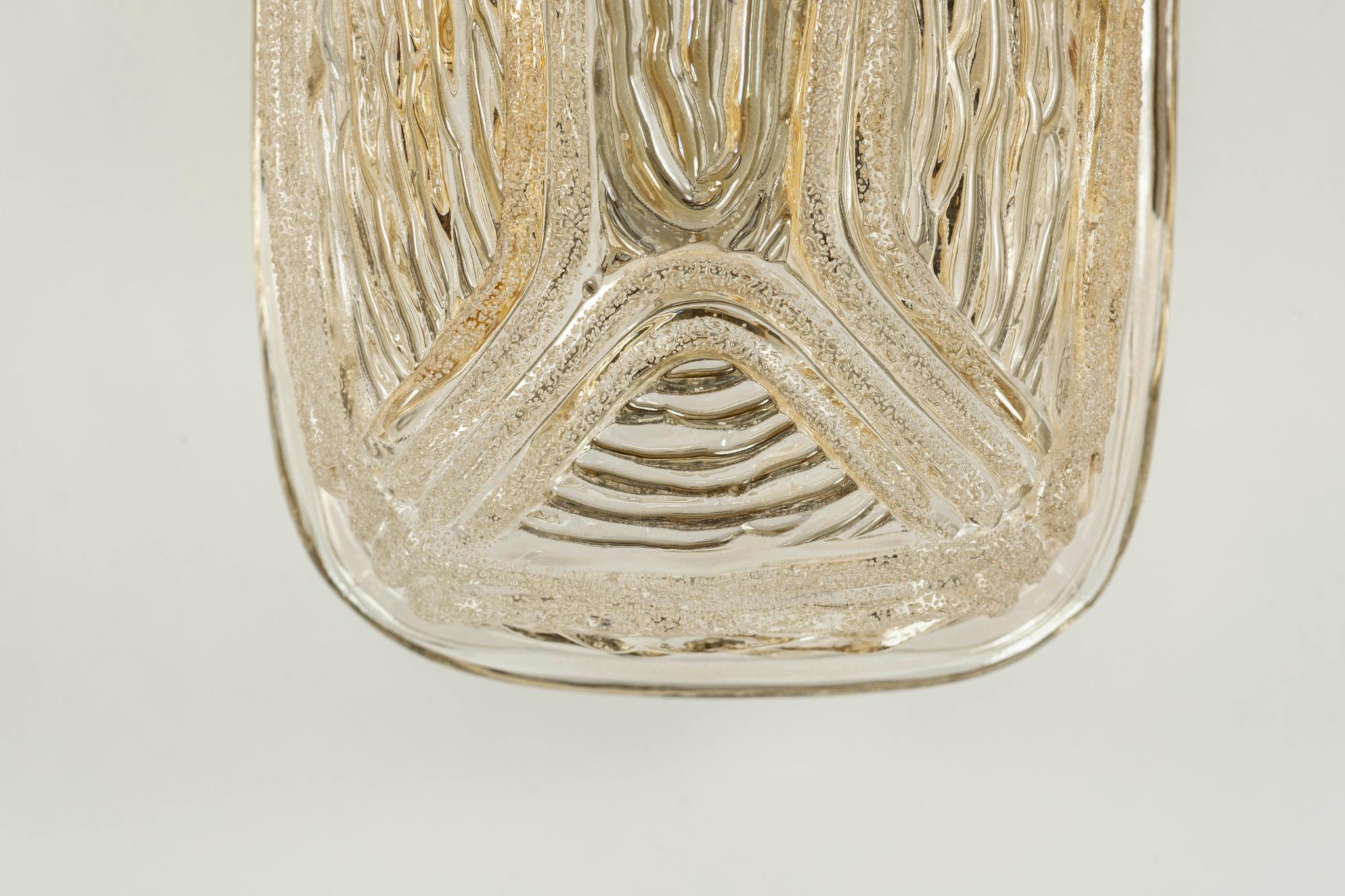 Organic Modern Pair of Glass Sconces by Glashütte Limburg
