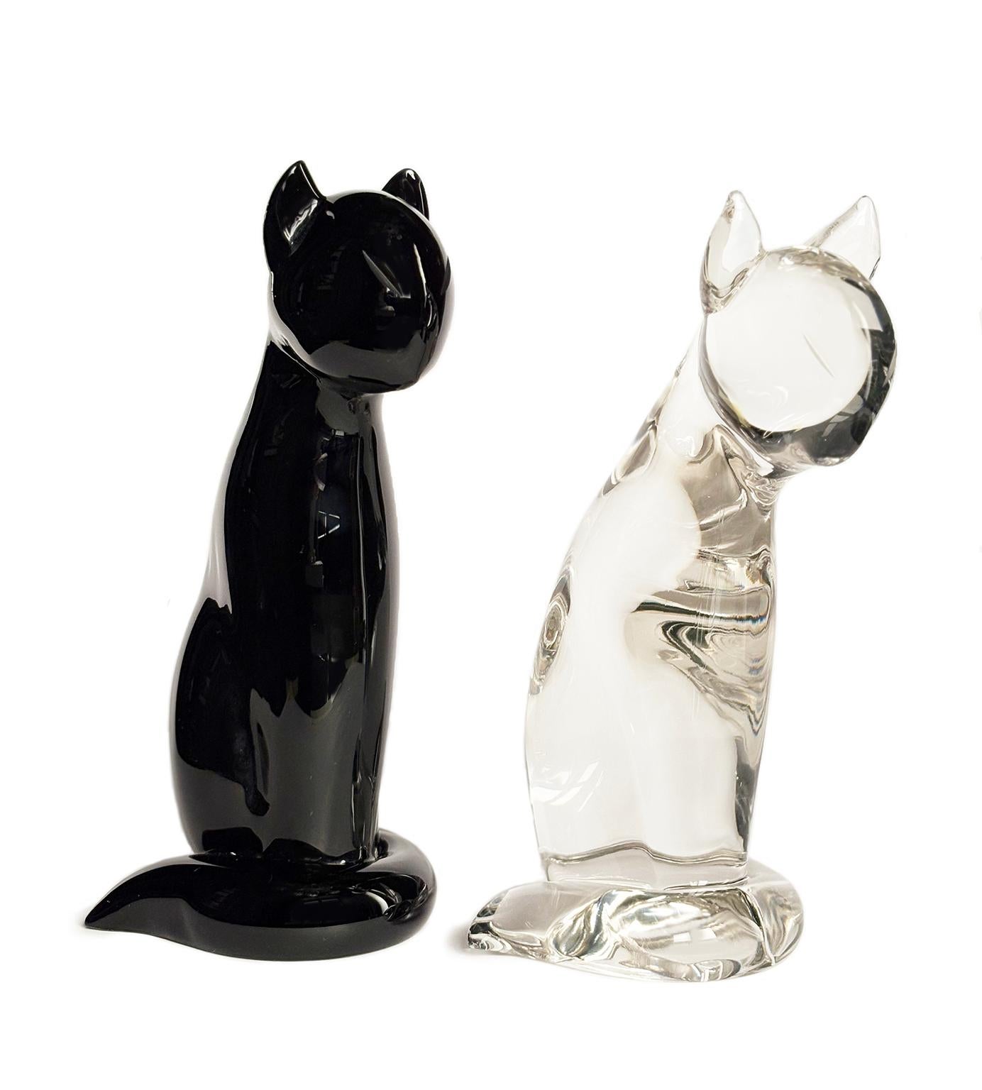 Pair of glass sculptures, Cats, Archimede Seguso, Murano, circa 1960-1970 in vendita 3