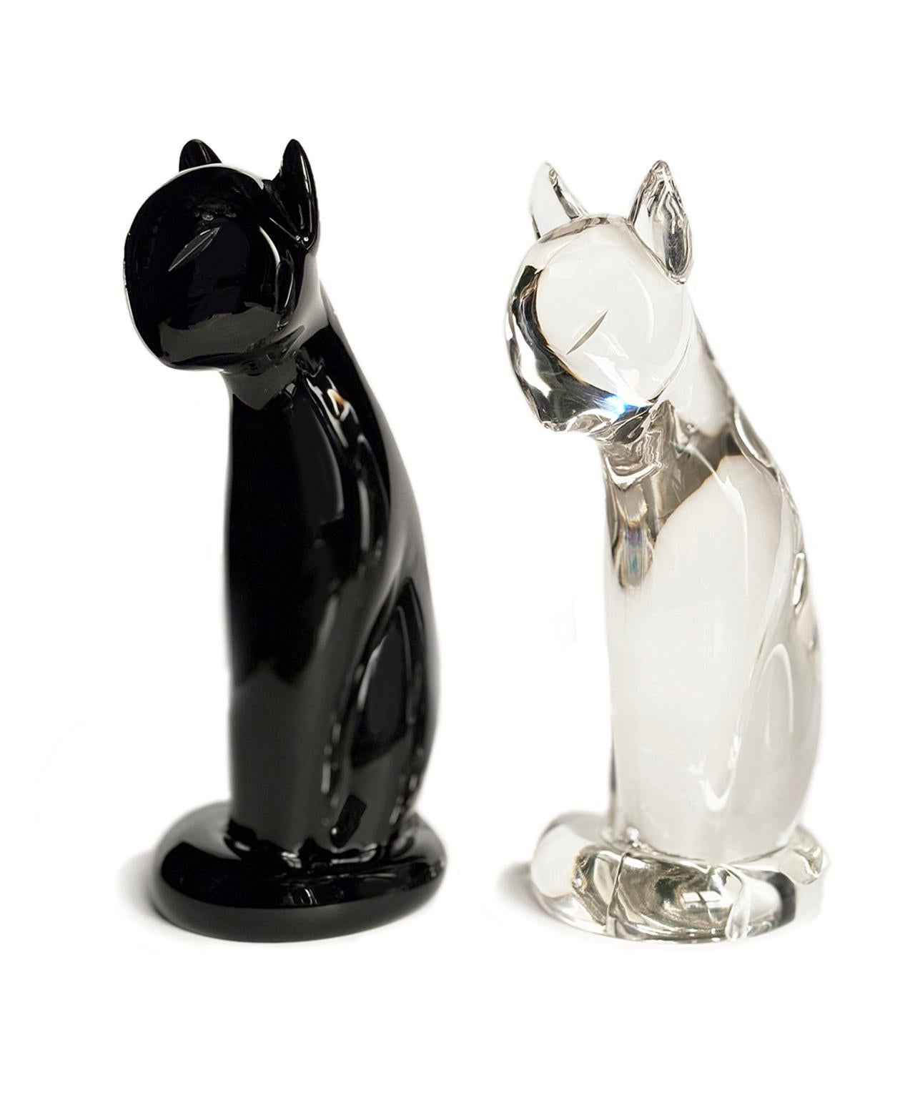 Altro Pair of glass sculptures, Cats, Archimede Seguso, Murano, circa 1960-1970 in vendita
