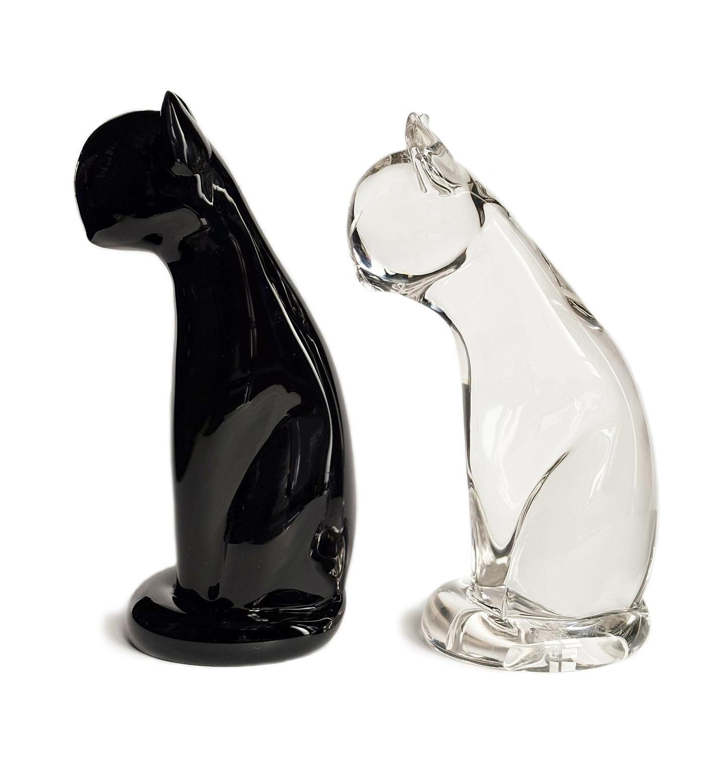 Altro Pair of glass sculptures, Cats, Archimede Seguso, Murano, circa 1960-1970 in vendita