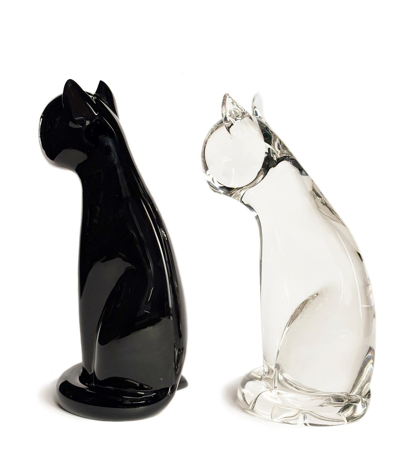 Pair of glass sculptures, Cats, Archimede Seguso, Murano, circa 1960-1970 In condizioni ottime in vendita a Milano, IT