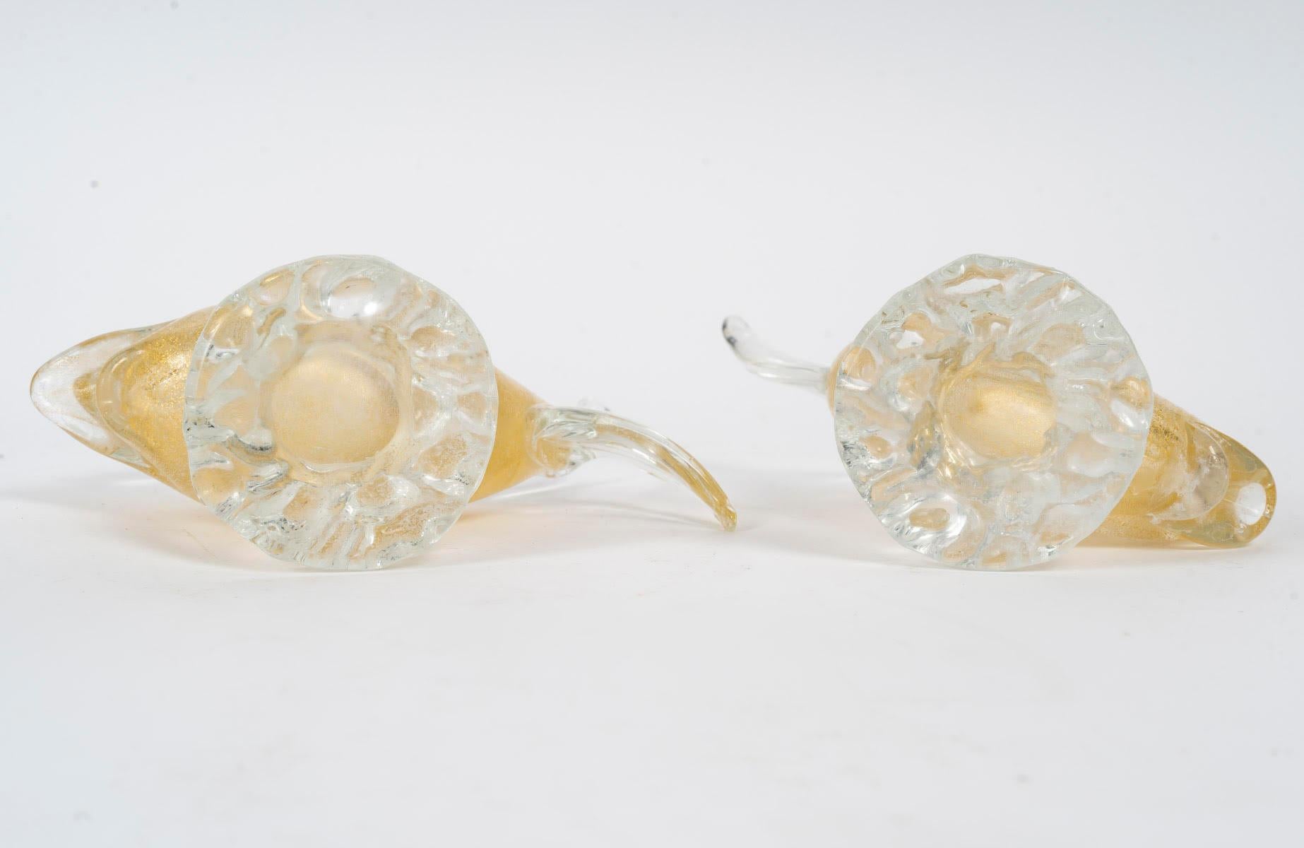 Pair of Glass Sculptures of a Fish, Murano, 20th Century. For Sale 1