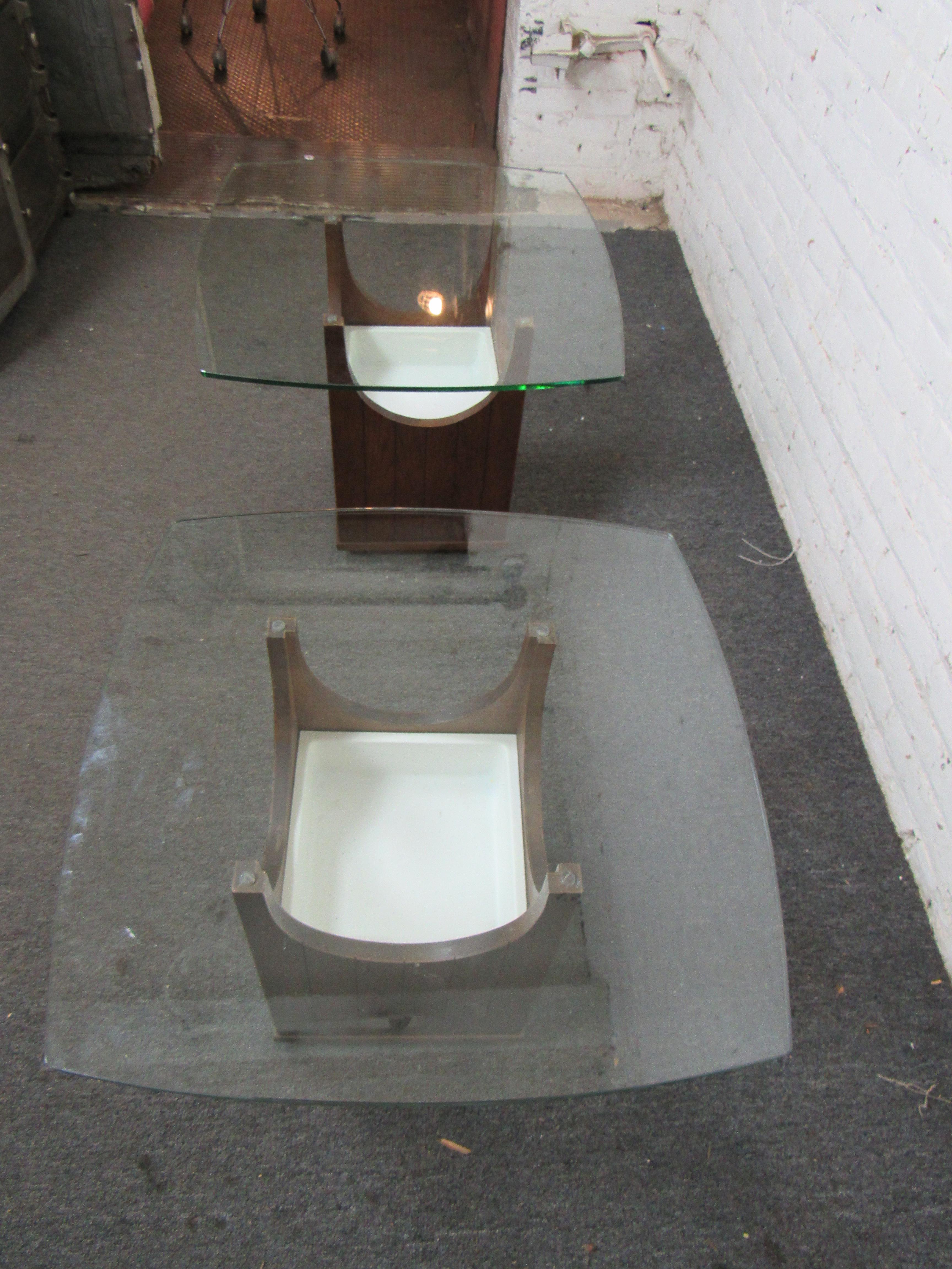 Pair of Glass Side Tables For Sale 4