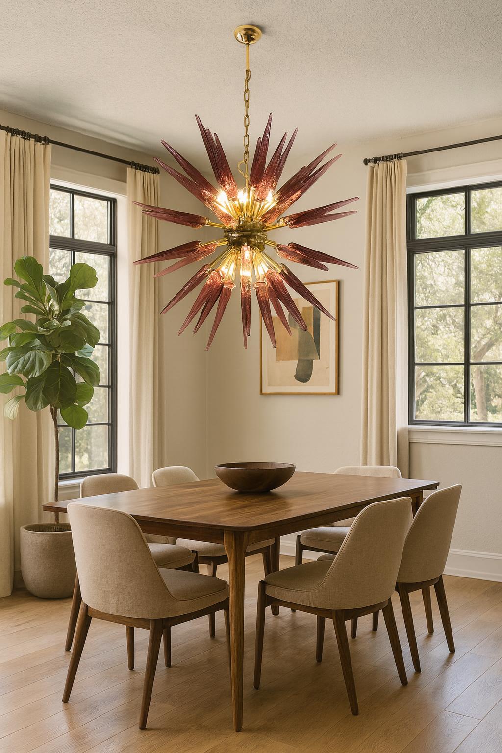 Pair of Glass Sputnik Chandeliers, Murano In condizioni ottime in vendita a Budapest, HU