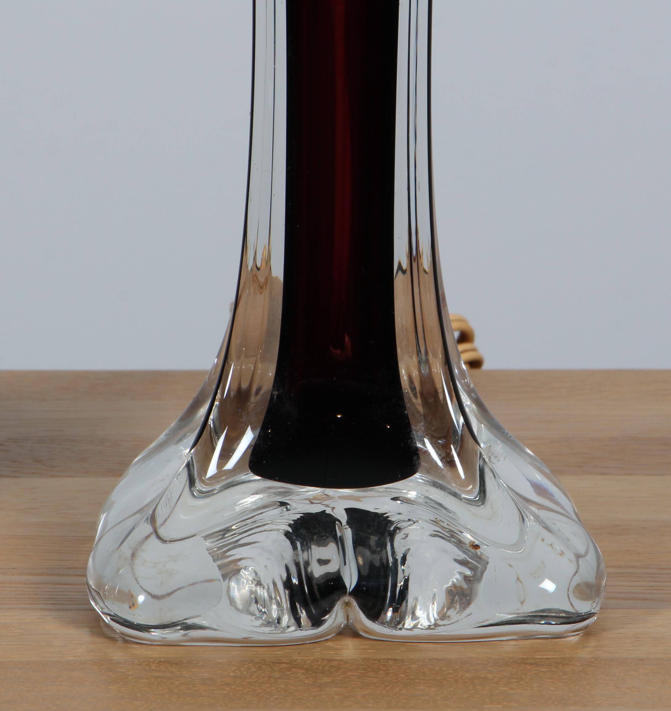 Pair of Glass Table Lamp by Paul Kedelv for Flygfors, 1960s Bon état - En vente à Esbjerg, DK