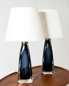 Paire de lampes de table en verre de Carl Fagerlund