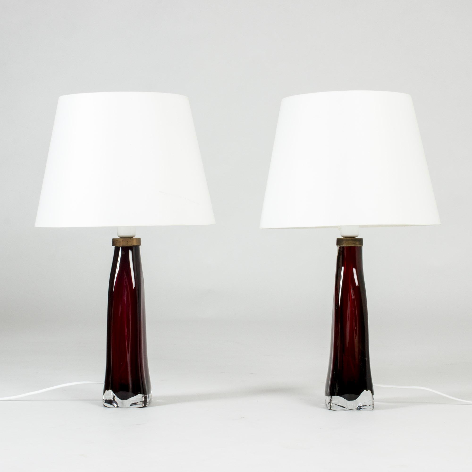 Scandinavian Modern Pair of Glass Table Lamps by Carl Fagerlund