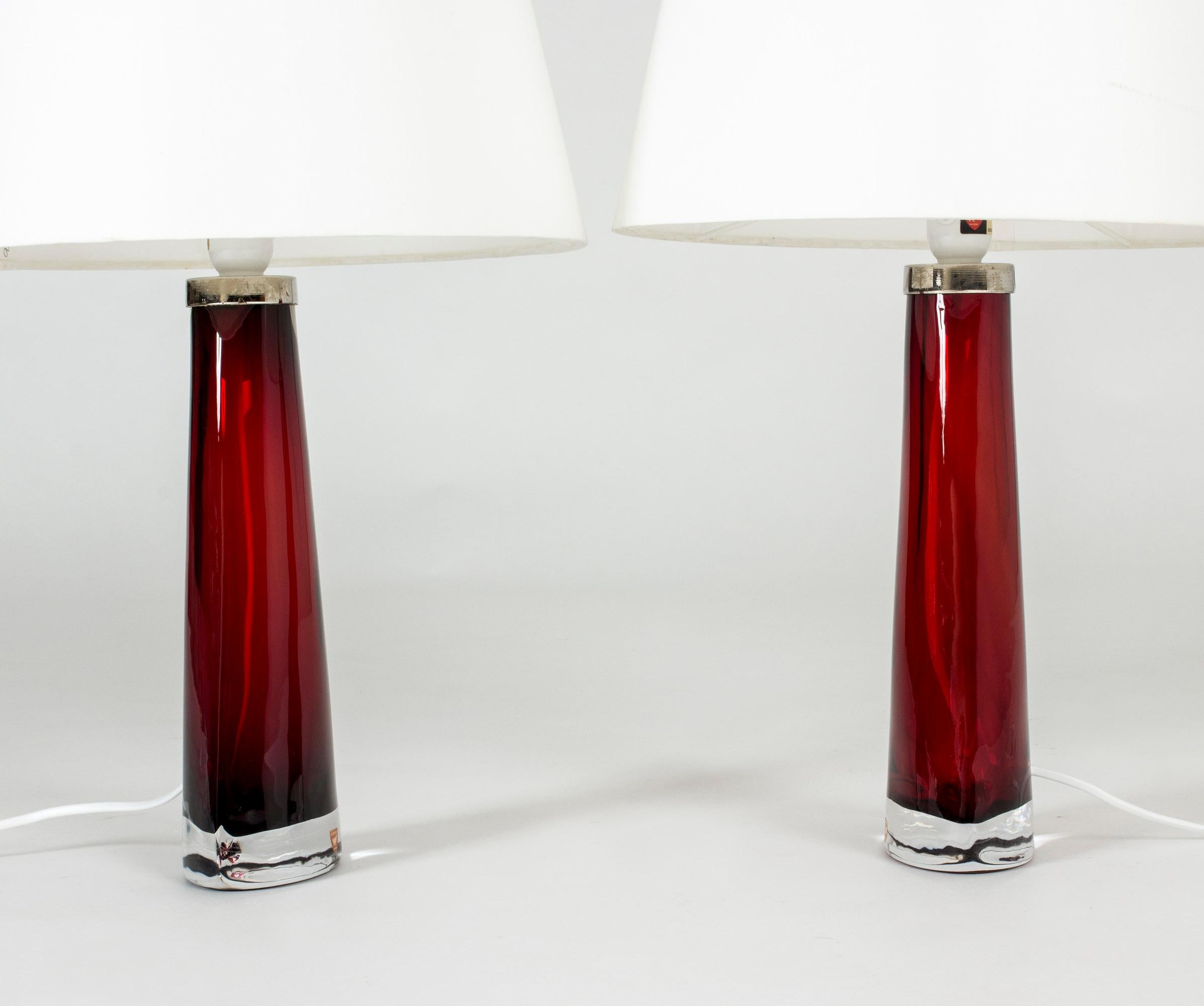 Pair of Glass Table Lamps by Carl Fagerlund In Excellent Condition In Stockholm, SE