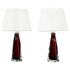 Pair of Glass Table Lamps by Carl Fagerlund