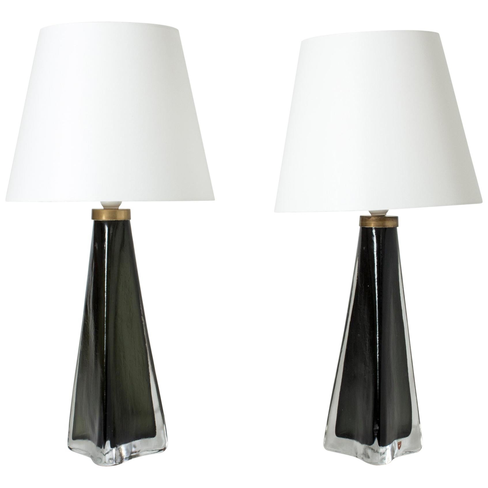 Pair of Glass Table Lamps by Carl Fagerlund