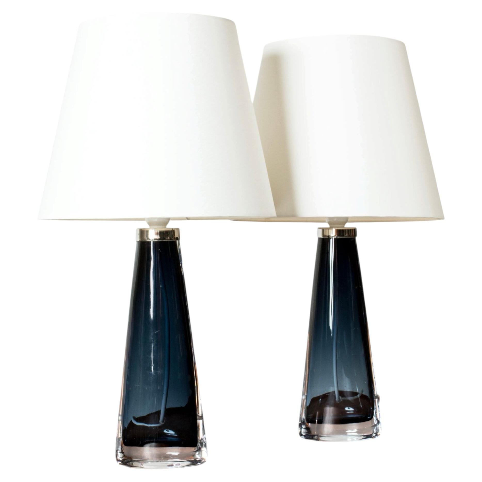 Pair of Glass Table Lamps by Carl Fagerlund