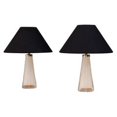 Pair of Glass Table Lamps by Orrefors