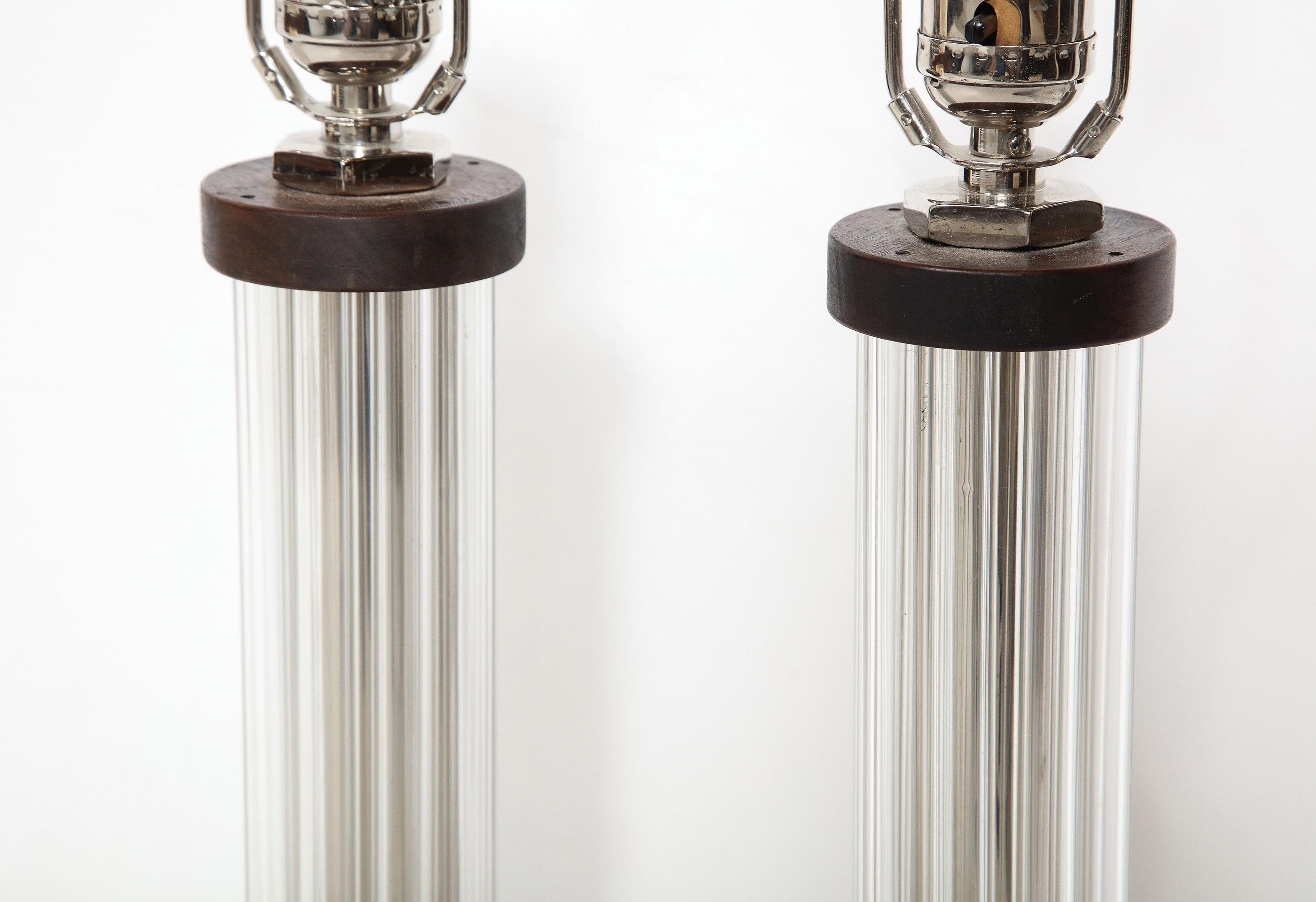 Pair of Glass Table Lamps 2