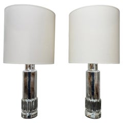 Pair of glass table lamps Helena Tynell Sweden 1970
