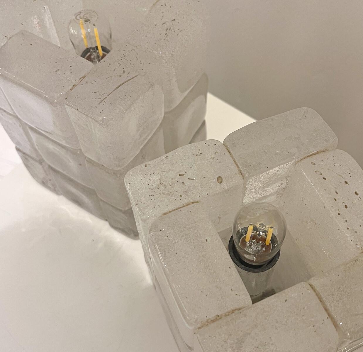 Pair of Glass Tables Lamps by Poliarte, Italy, 1970s In Good Condition For Sale In Brussels, BE