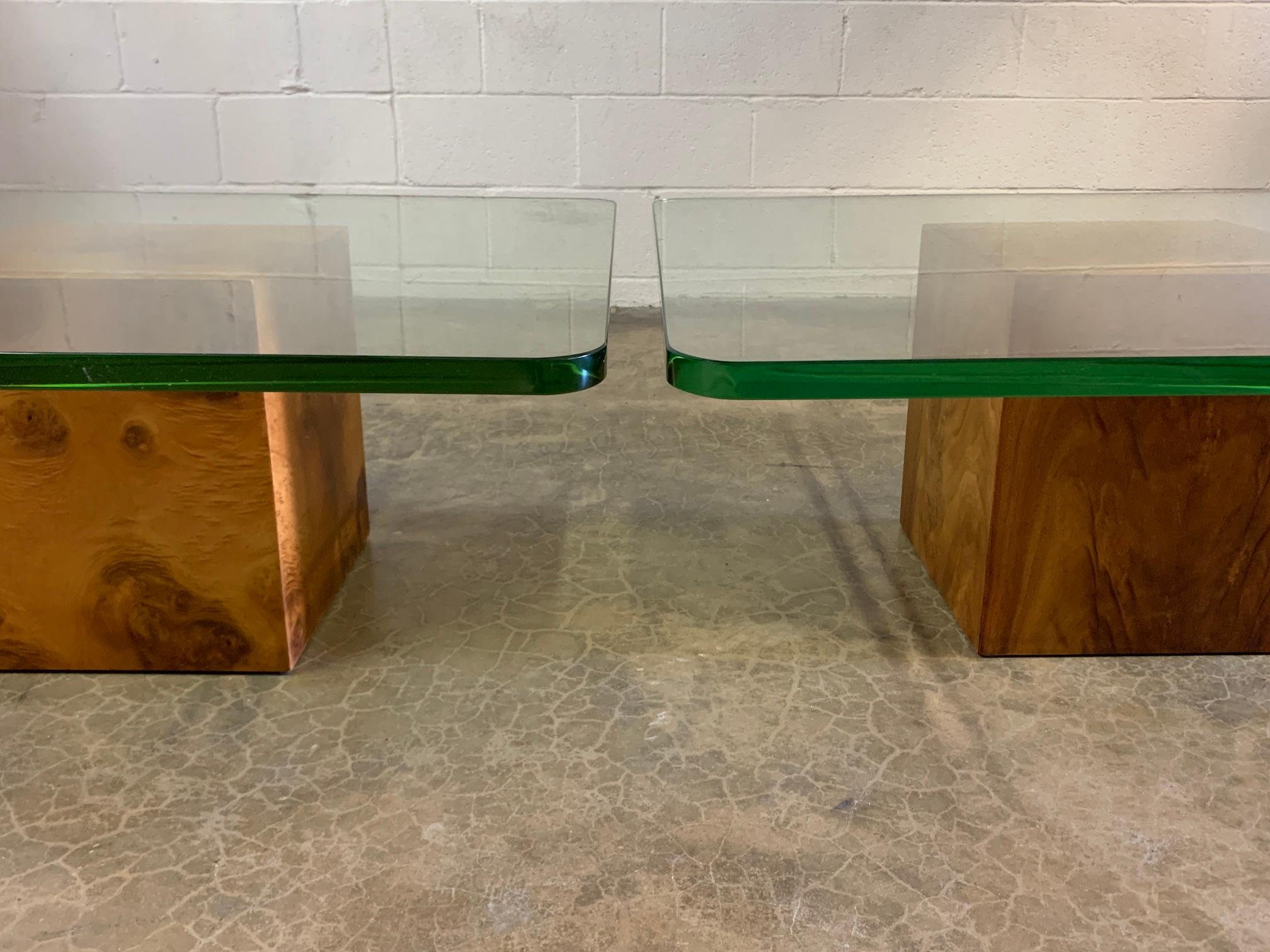 Pair of Glass Top Cube Coffee Tables by Edward Wormley for Dunbar 8