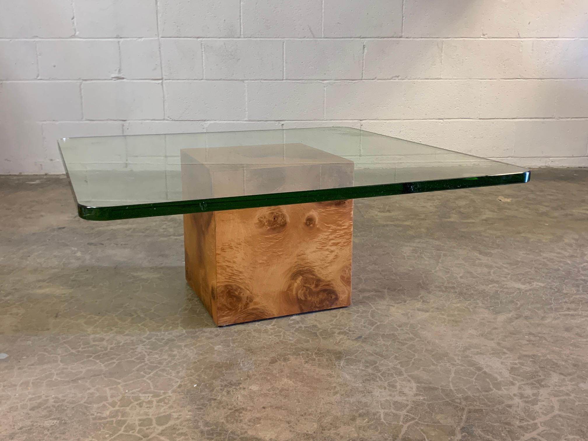 Pair of Glass Top Cube Coffee Tables by Edward Wormley for Dunbar 1