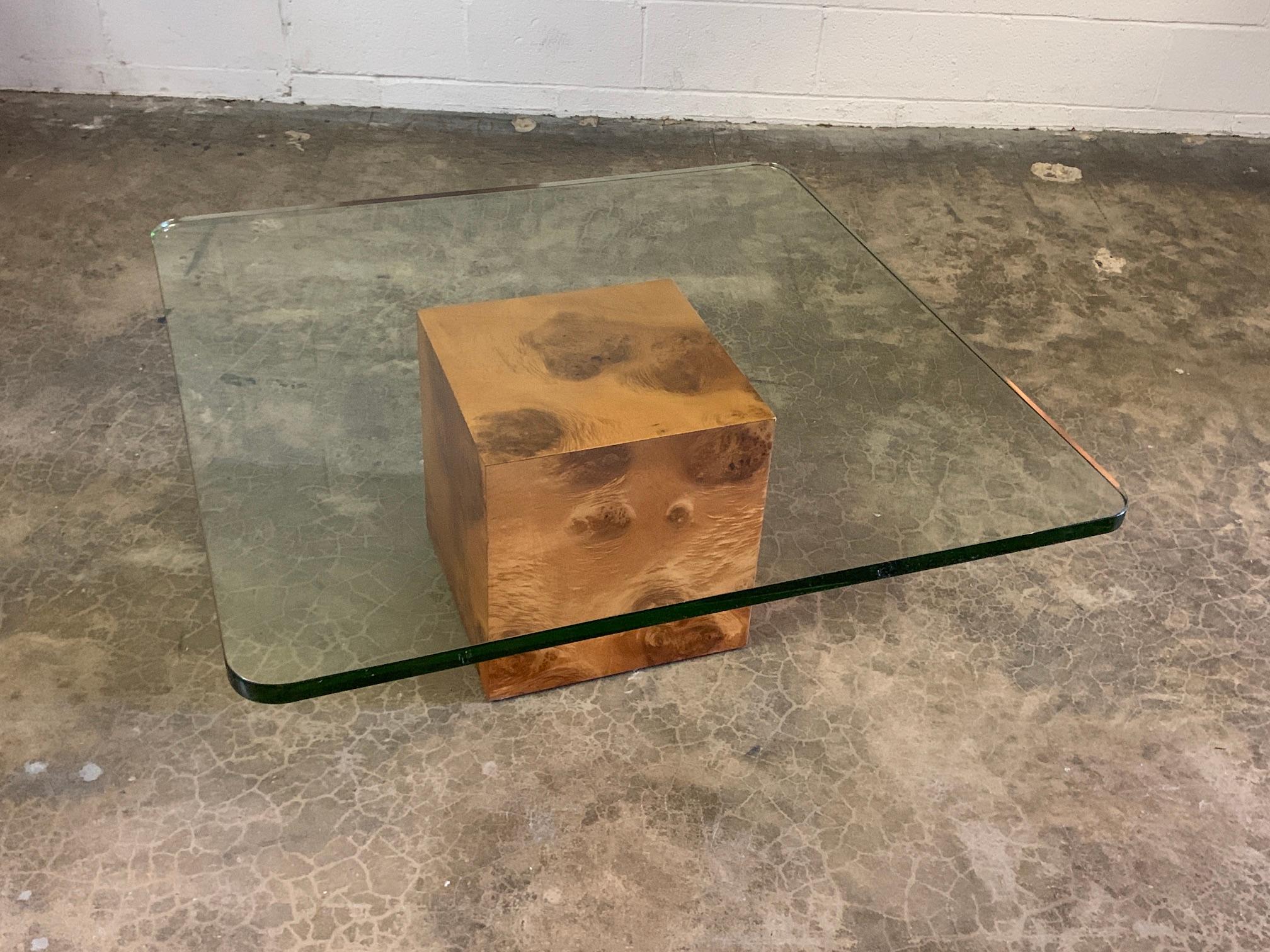 Pair of Glass Top Cube Coffee Tables by Edward Wormley for Dunbar 2