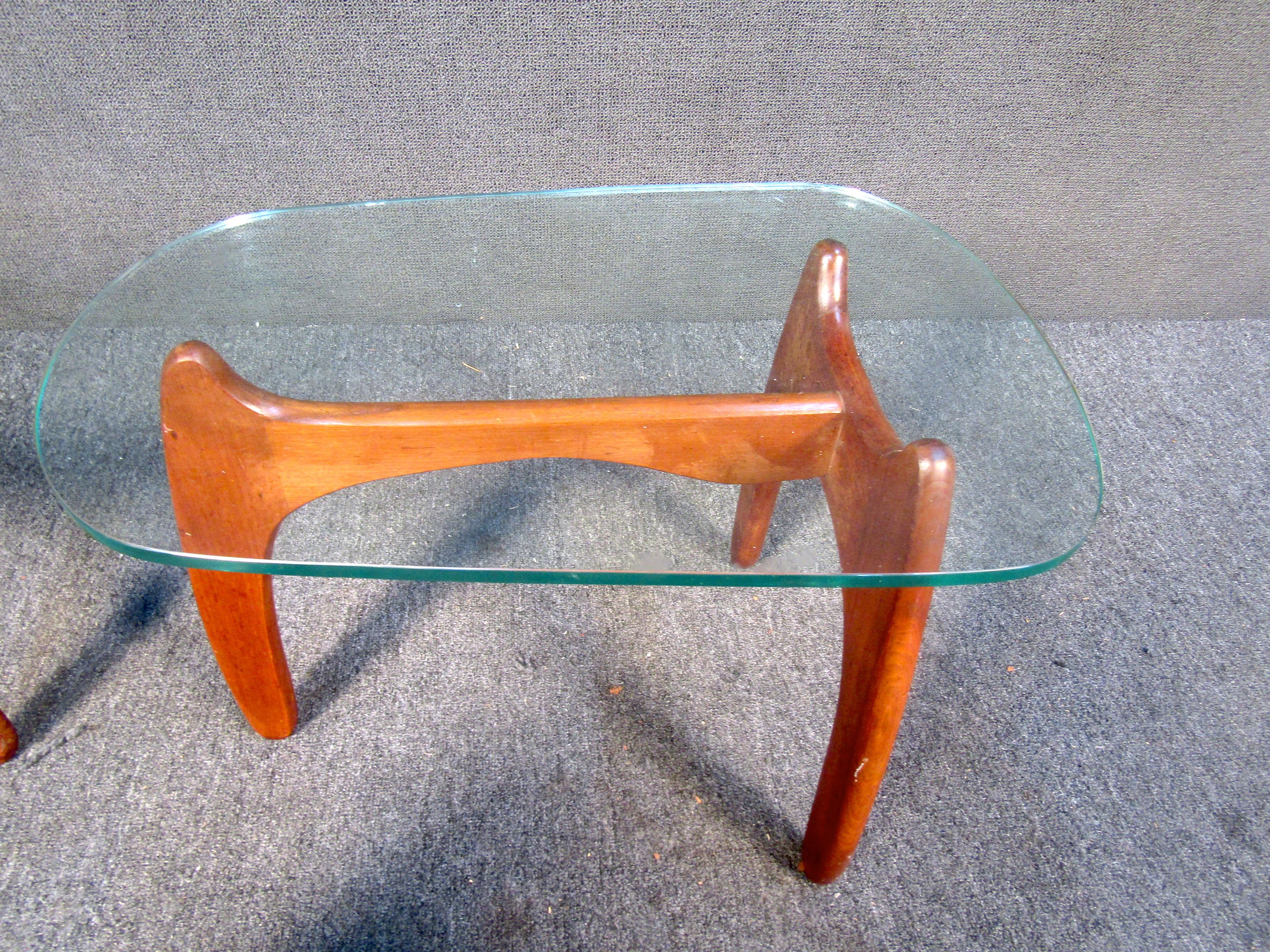 Pair of Glass Top End Tables by Adrian Pearsall  5