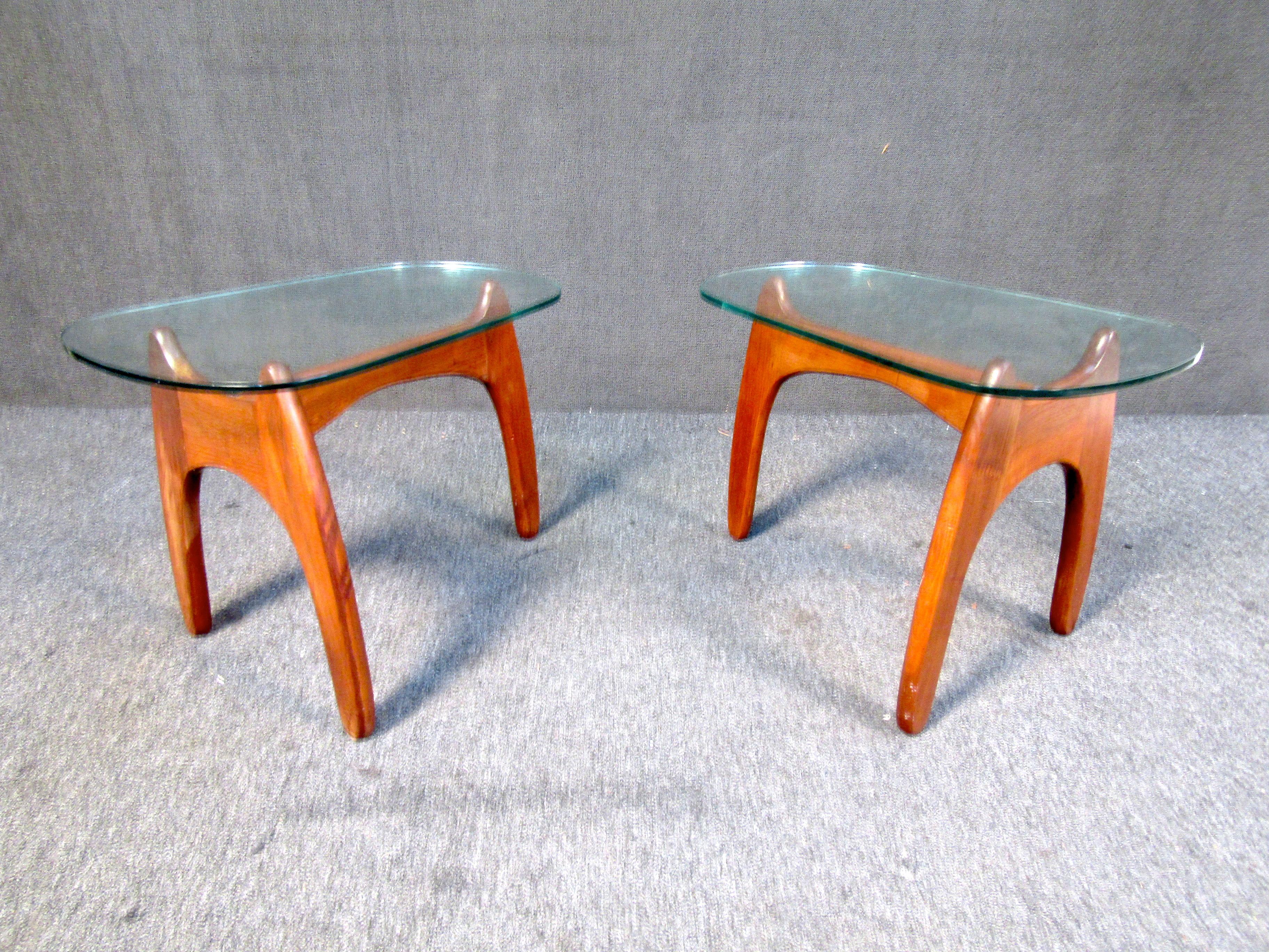 Pair of Glass Top End Tables by Adrian Pearsall  In Good Condition In Brooklyn, NY