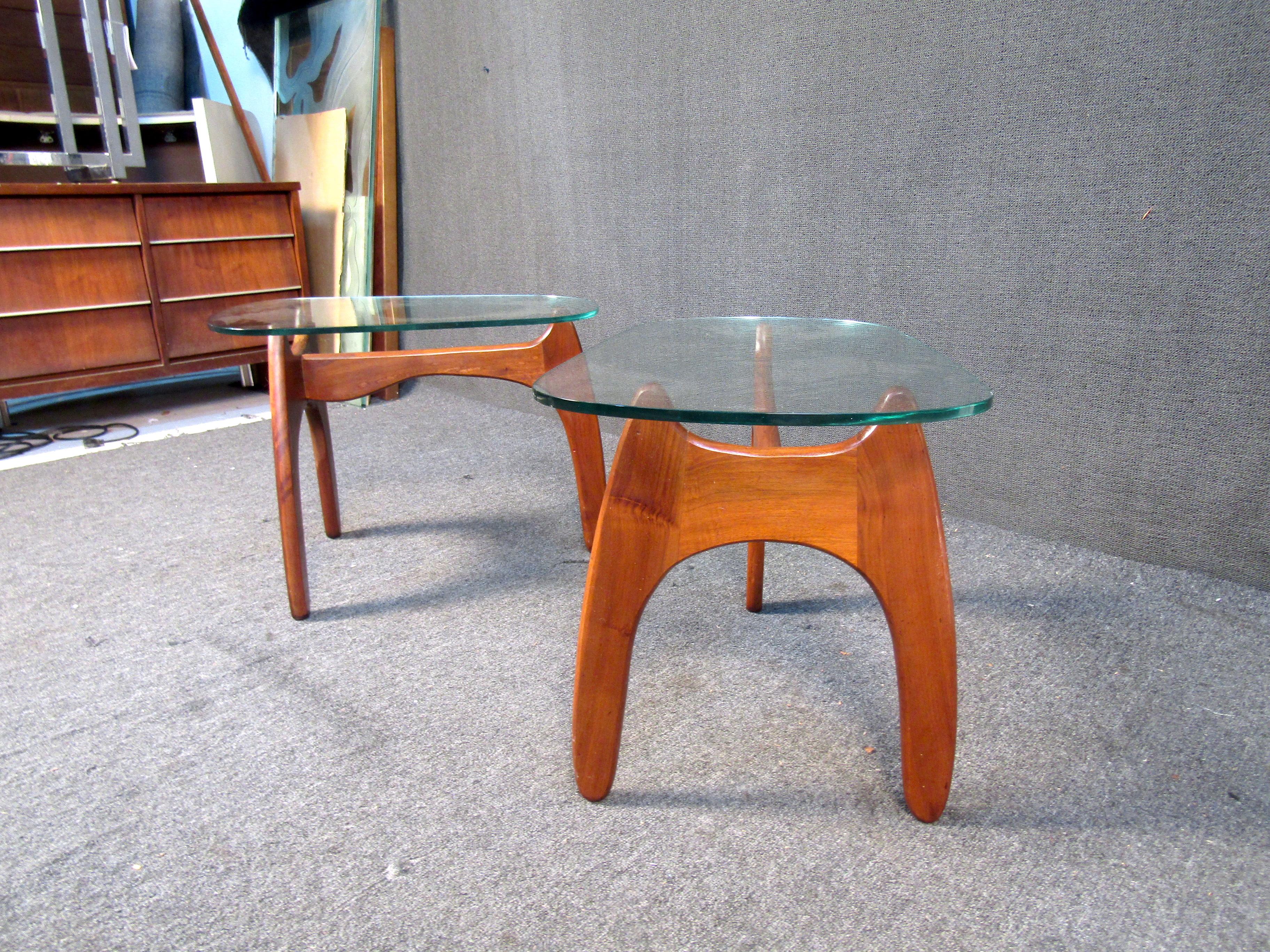 Pair of Glass Top End Tables by Adrian Pearsall  1