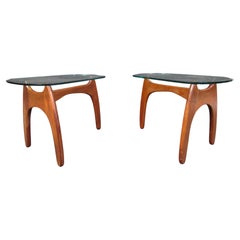 Pair of Glass Top End Tables by Adrian Pearsall 