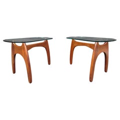 Pair of Glass Top End Tables by Adrian Pearsall