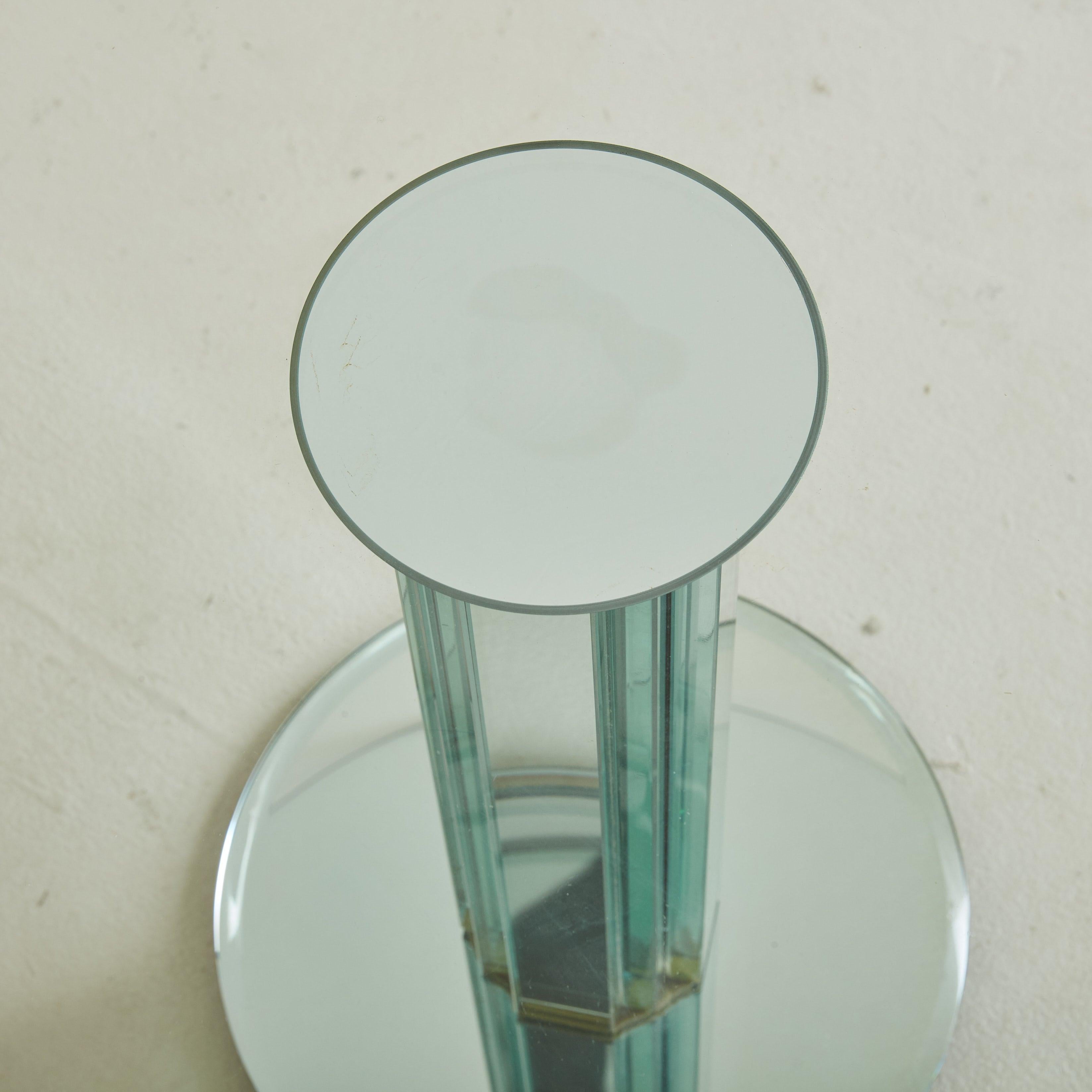 Pareja de mesas auxiliares con tapa de cristal y espejo Atribuidas a Luigi Massoni para Gallotti en venta 4